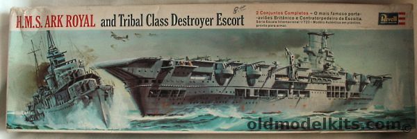 Revell 1/720 HMS Ark Royal & Tribal Class Destroyer - Kikoler Brazil Issue, H483 plastic model kit